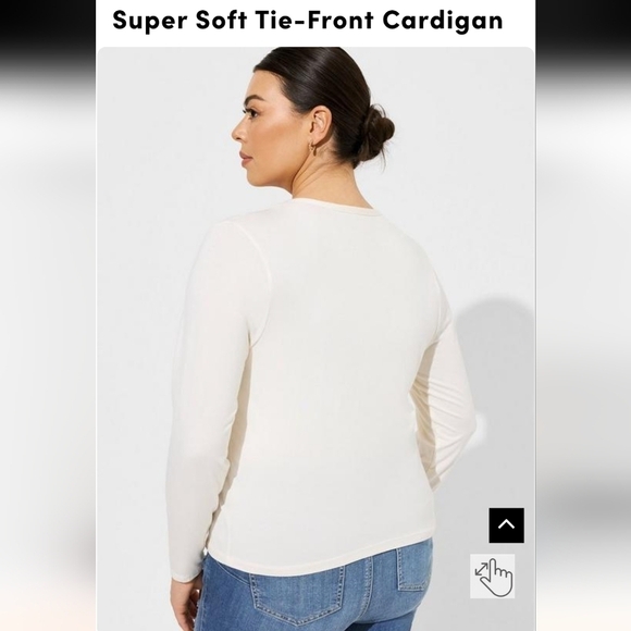 Torrid NWT Super Soft Tie-Front Cardigan cream color, plus Size 5x - Picture 5 of 13